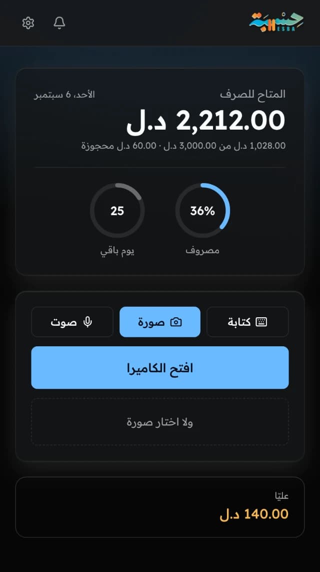 الشاشة الرئيسية توري المتاح للصرف 2,212.00 د.ل